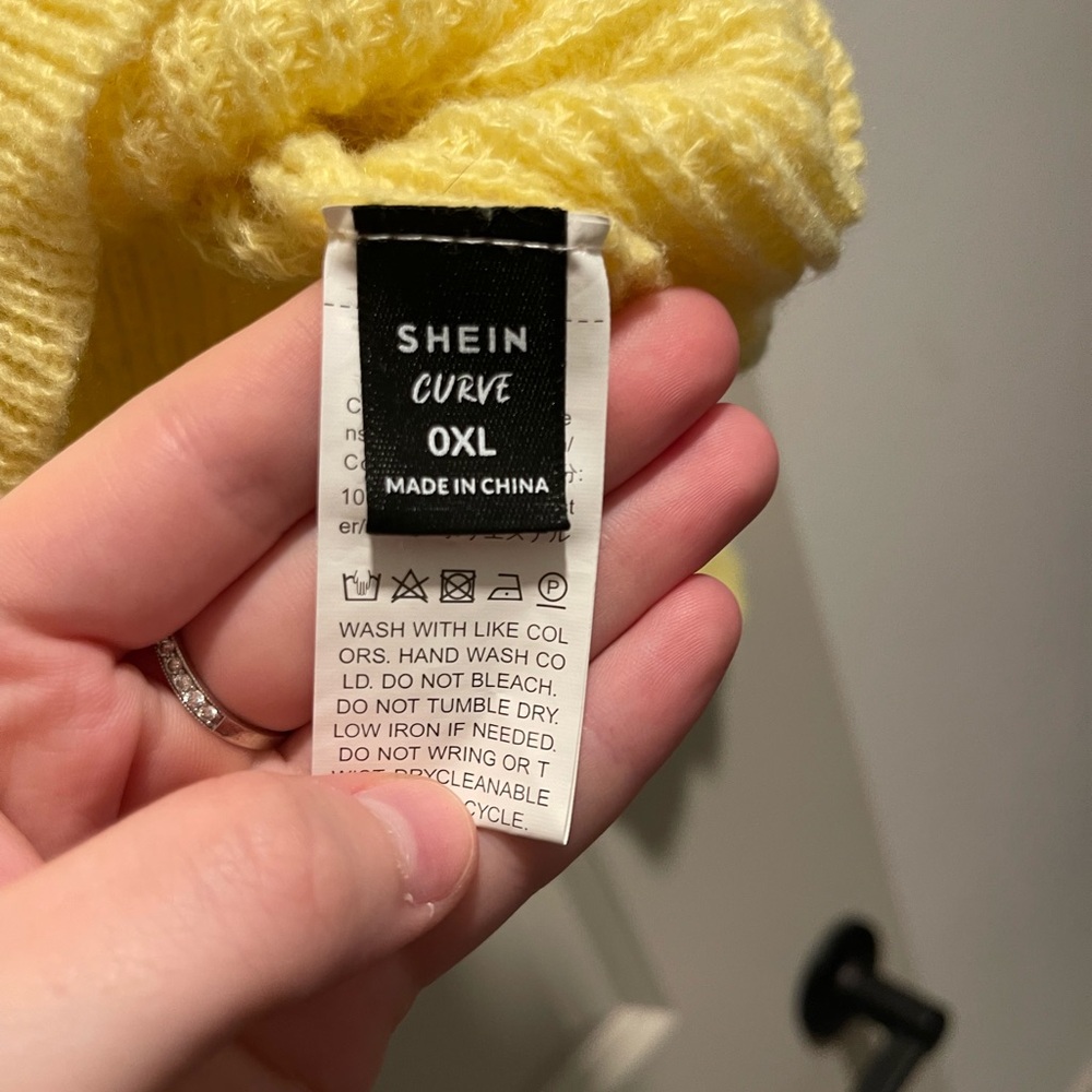 SHEIN Soft Yellow Crew Neck Sweater - Picture 2 of 3